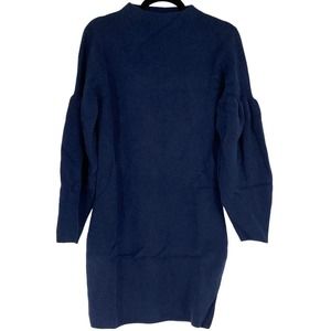 NEW! NAADAM Size Small Cashmere Tunic w/ Pleated Sleeves Slate Blue J7-3